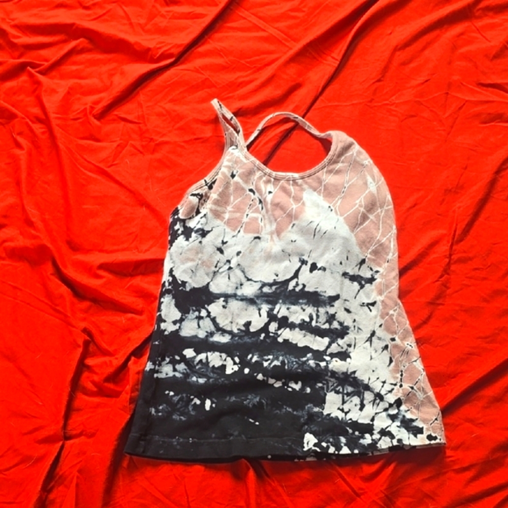 Hard Tail Graphic Asymmetrical Camisole White Gray